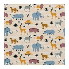 Wild Animals Seamless Pattern Banner And Sign 3  X 3  by pakminggu