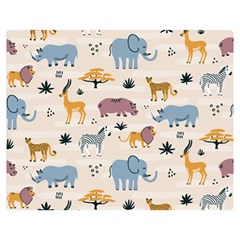 Wild Animals Seamless Pattern Premium Plush Fleece Blanket (medium) by pakminggu