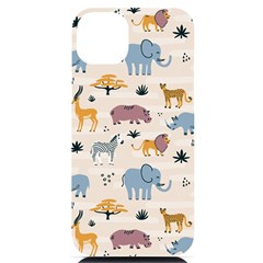 Wild Animals Seamless Pattern Iphone 14 Plus Black Uv Print Case by pakminggu