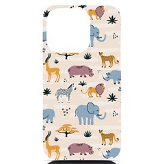 Wild Animals Seamless Pattern Iphone 14 Pro Black Uv Print Case by pakminggu