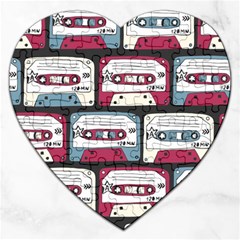 Music Symbols Rock Music Seamless Pattern Jigsaw Puzzle (heart) by pakminggu