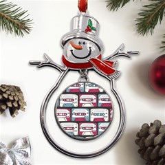 Music Symbols Rock Music Seamless Pattern Metal Snowman Ornament