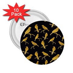 Background With Golden Birds 2 25  Buttons (10 Pack)  by pakminggu