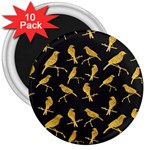 Background With Golden Birds 3  Magnets (10 pack)  Front