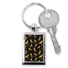 Background With Golden Birds Key Chain (rectangle) by pakminggu