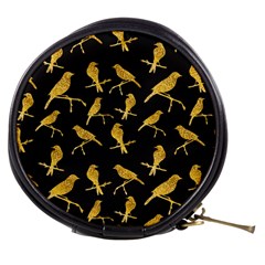 Background With Golden Birds Mini Makeup Bag by pakminggu