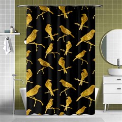 Background With Golden Birds Shower Curtain 48  X 72  (small)  by pakminggu