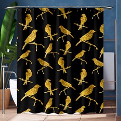 Background With Golden Birds Shower Curtain 60  X 72  (medium)  by pakminggu