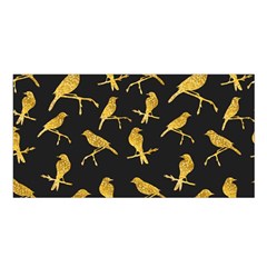 Background With Golden Birds Satin Shawl 45  X 80  by pakminggu