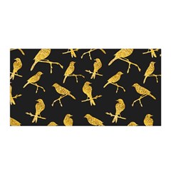 Background With Golden Birds Satin Wrap 35  X 70  by pakminggu