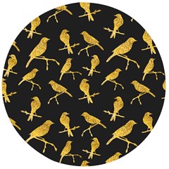 Background With Golden Birds Wooden Bottle Opener (round) by pakminggu