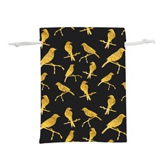 Background With Golden Birds Lightweight Drawstring Pouch (s) by pakminggu