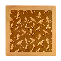 Background With Golden Birds Wood Photo Frame Cube by pakminggu