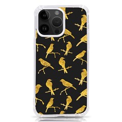 Background With Golden Birds Iphone 14 Pro Max Tpu Uv Print Case