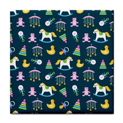 Cute Babies Toys Seamless Pattern Tile Coaster by pakminggu