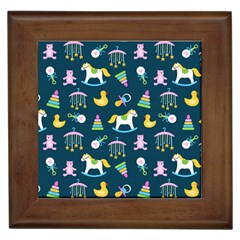 Cute Babies Toys Seamless Pattern Framed Tile by pakminggu