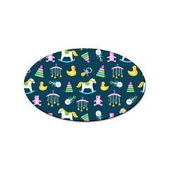 Cute Babies Toys Seamless Pattern Sticker (oval) by pakminggu