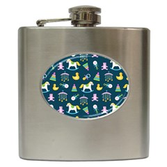 Cute Babies Toys Seamless Pattern Hip Flask (6 Oz) by pakminggu