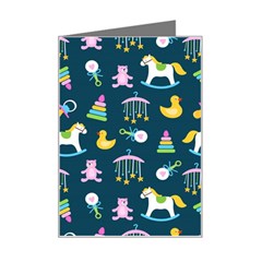 Cute Babies Toys Seamless Pattern Mini Greeting Card by pakminggu