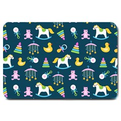 Cute Babies Toys Seamless Pattern Large Doormat by pakminggu