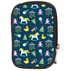 Cute Babies Toys Seamless Pattern Compact Camera Leather Case by pakminggu