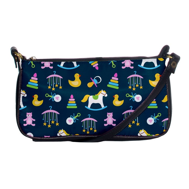 Cute Babies Toys Seamless Pattern Shoulder Clutch Bag