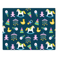 Cute Babies Toys Seamless Pattern Two Sides Premium Plush Fleece Blanket (large) by pakminggu