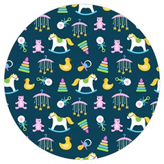 Cute Babies Toys Seamless Pattern Round Trivet by pakminggu