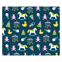 Cute Babies Toys Seamless Pattern Premium Plush Fleece Blanket (small) by pakminggu