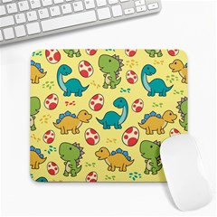 Seamless Pattern With Cute Dinosaurs Character Large Mousepad by pakminggu