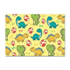 Seamless Pattern With Cute Dinosaurs Character Sticker A4 (10 Pack) by pakminggu