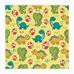 Seamless Pattern With Cute Dinosaurs Character Medium Glasses Cloth by pakminggu