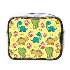 Seamless Pattern With Cute Dinosaurs Character Mini Toiletries Bag (one Side) by pakminggu