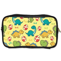 Seamless Pattern With Cute Dinosaurs Character Toiletries Bag (two Sides) by pakminggu