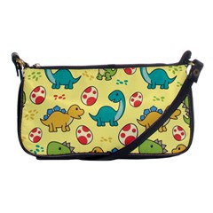 Seamless Pattern With Cute Dinosaurs Character Shoulder Clutch Bag by pakminggu