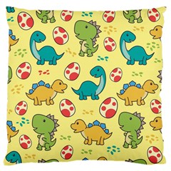 Seamless Pattern With Cute Dinosaurs Character Large Cushion Case (one Side) by pakminggu