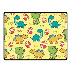 Seamless Pattern With Cute Dinosaurs Character Two Sides Fleece Blanket (small) by pakminggu