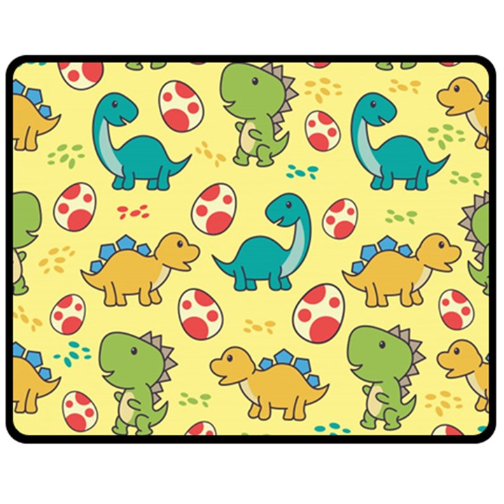 Seamless Pattern With Cute Dinosaurs Character Two Sides Fleece Blanket (Medium)