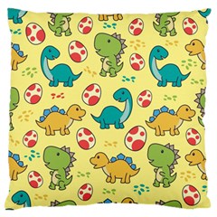 Seamless Pattern With Cute Dinosaurs Character Standard Premium Plush Fleece Cushion Case (two Sides) by pakminggu