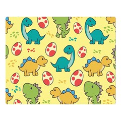 Seamless Pattern With Cute Dinosaurs Character Two Sides Premium Plush Fleece Blanket (large) by pakminggu