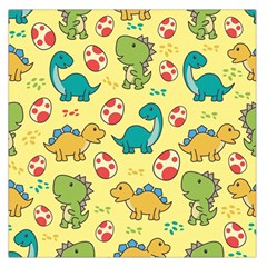 Seamless Pattern With Cute Dinosaurs Character Square Satin Scarf (36  X 36 ) by pakminggu