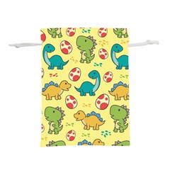 Seamless Pattern With Cute Dinosaurs Character Lightweight Drawstring Pouch (l) by pakminggu