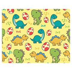 Seamless Pattern With Cute Dinosaurs Character Premium Plush Fleece Blanket (medium) by pakminggu