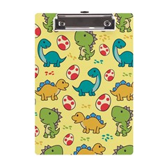 Seamless Pattern With Cute Dinosaurs Character A5 Acrylic Clipboard by pakminggu