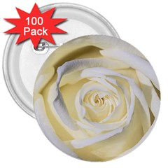 White Roses Flowers Plant Romance Blossom Bloom Nature Flora Petals 3  Buttons (100 Pack)  by pakminggu