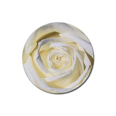 White Roses Flowers Plant Romance Blossom Bloom Nature Flora Petals Rubber Coaster (round) by pakminggu