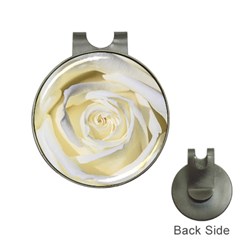 White Roses Flowers Plant Romance Blossom Bloom Nature Flora Petals Hat Clips With Golf Markers by pakminggu