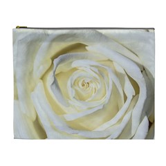 White Roses Flowers Plant Romance Blossom Bloom Nature Flora Petals Cosmetic Bag (xl) by pakminggu