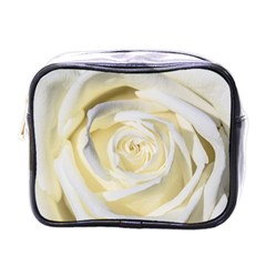 White Roses Flowers Plant Romance Blossom Bloom Nature Flora Petals Mini Toiletries Bag (one Side) by pakminggu