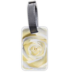 White Roses Flowers Plant Romance Blossom Bloom Nature Flora Petals Luggage Tag (two Sides) by pakminggu